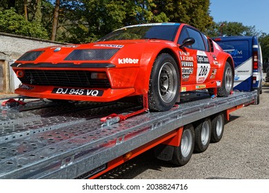 VIF, FRANCE, September 2, 2021 : Broken-down Racing Car On A Truck During Tour Auto Third Stage. Veritable Open-air Museum, Tour Auto Is An Ode To The History Of Motor Racing.