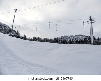 Vik Skisenter in Røysane, Norway. Wonderful view of the slopes in winter.