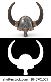 Viking Helmet Isolated On White.2