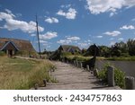 viking settlement Bork with thatched houses.