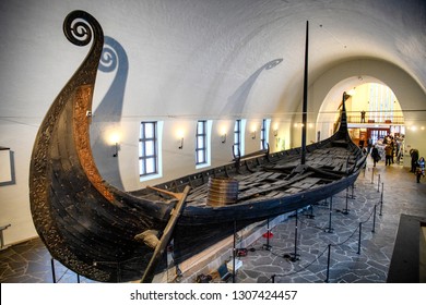 Viking Ship (drakkar) In Vikings Museum In Oslo, Norway. 28-01-2019