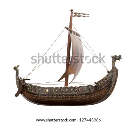 Viking Ship isolated on white background