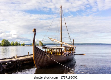 Viking Ship On Lake Onega In Karelia