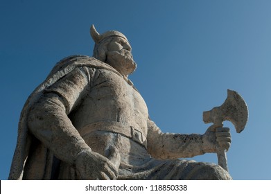 Viking Statue In Gimli, Manitoba, Canada