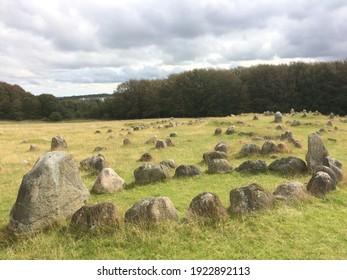 Viking Stone Ship Burial Site At Lindholm Høje, Denmark