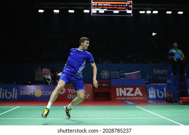 Viktor Axelsen From Denmark At Blibli Indonesia Open 2018 At Istora Senayan, Jakarta, Indonesia. July 03 2018.