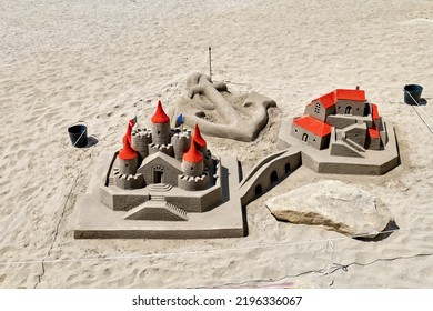 Vila Praia De Ancora, Portugal; July 25th 2022. Sand Castle In Vila Praia De Ancora Beach, No People Shown