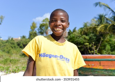 Vilankulo, Mozambique - July 7, 2015: Local Mozambican Boy Of Vilankulo.