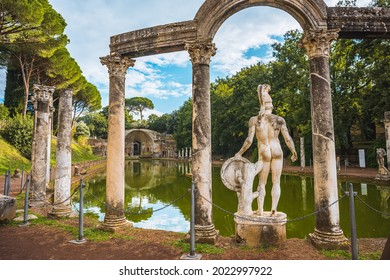 Villa Adriana Roman Archaeological Complex At Tivoli, Italy