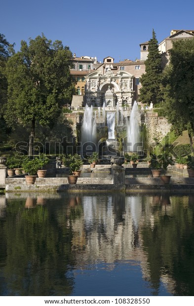 Villa Deste Garden Fountains Tivoli Near Stock Photo 108328550 ...