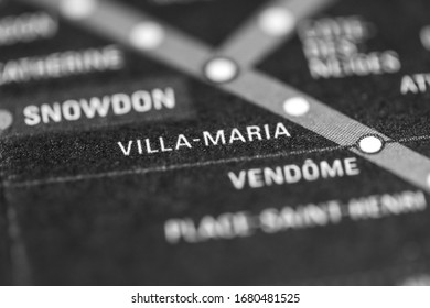 Villa Maria. Montreal Metro On A Map.