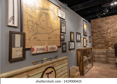 Villa Rica, GA / USA - April 13, 2019: Interior of the Pine Mountain Gold Museum. Awesome displays of the history of gold mining, American Frontier / Wild West, gold mining, and early pioneer living.