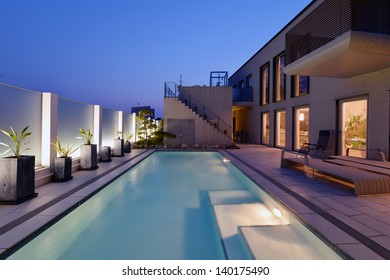 Villa with swimming pool night view-3 - Powered by Shutterstock