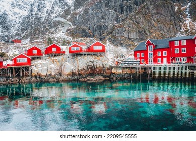Village called A in Lofoten islands, Norway.  - Shutterstock ID 2209545555