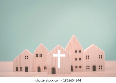 Village of church for catholics , community of Christ , Concept of hope , christianity and faith, religion and church online.