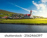 Village of Sandavágur in the Faroe Islands