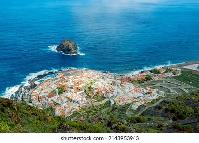 Village Garachico at Tenerife north from above.