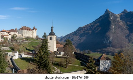 The Village Of Gruyeres, Switzerland. 