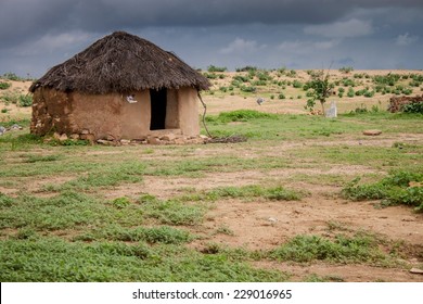 Village Hut In Thar Desert In India