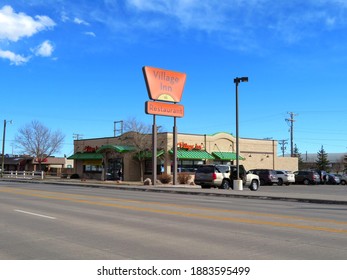 Village Inn Restaurant In The Snow (Cheyenne, Wyoming, USA) - 01\14\2020