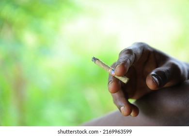 Village Man Smorking Beedi,sri Lanka