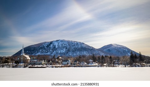 The Village Of Mont St-Hilaire In Montérégie, Quebec, On A Mild Winter Morning