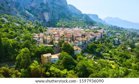 The Village of Moustiers-Sainte-Marie, Provence, Southern France