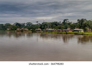 Village Next To The River Napo, Peru