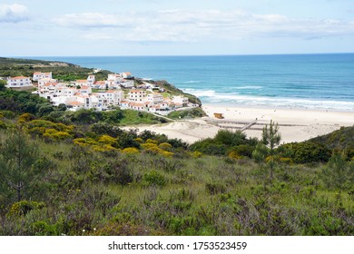 village of Odeceixe and beach at west coast of Algarve