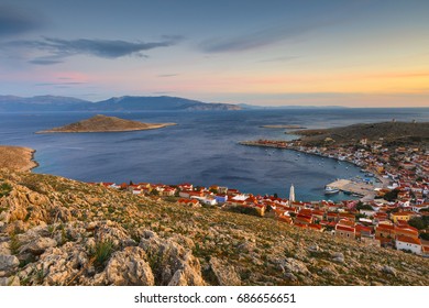 Village on Halki island in Dodecanese archipelago, Greece.
 - Shutterstock ID 686656651