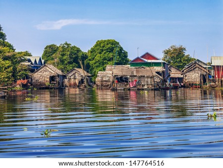 The village on the water. Tonle sap lake. Cambodia