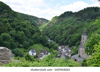 village in rural Westerwald, aerial view - Shutterstock ID 1429454063