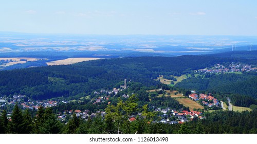 The Village Schmitten In Hessen With The Castle Reifenberg View From The Großer Feldberg