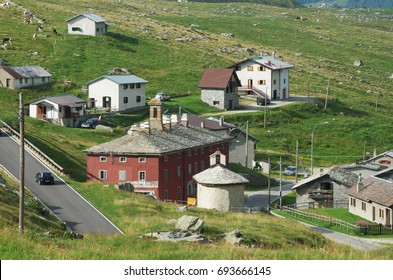 Village Of Stuetta Near The Splügen Pass, Italy