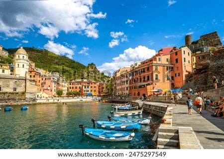 Similar – Image, Stock Photo Cinque Terre Village Coast