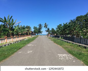 Village View With Its Beautiful Path In North Maluku, Indonesia