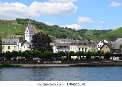 village Winningen in Mosel valley under the high bridge - Shutterstock ID 1784616578