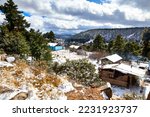 village in winter with snow covering all around, creel chihuahua 