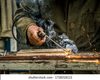 Village Workshop, Forge And Welding In The Spring Garden