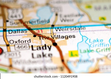 The Villages. Florida. USA On A Map