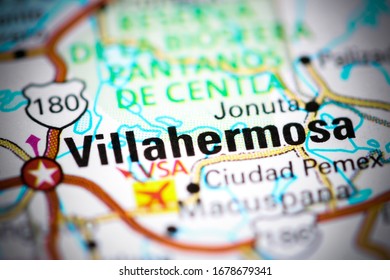 Villahermosa. Mexico On A Map