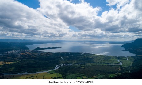 Villarrica Lake During A Cloudy Day.