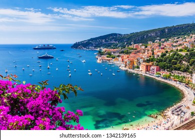 Villefranche sur Mer, France. Seaside town on the French Riviera (or Côte d'Azur). - Shutterstock ID 1342139165