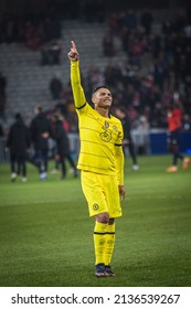 Villenueve-d'Ascq, Lille, France - 03 16 2022: UEFA Champions League Round Of 16, Second Leg; LOSC Lille Vs Chelsea FC;  Thiago Silva Celebrates After Game