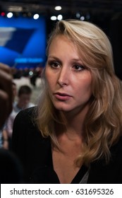 VILLEPINTE, FRANCE - MAY 1, 2017 : Marion Maréchal-Le Pen, After The Meeting Of Her Aunt Marine Le Pen, 6 Days Before The Second Round Of The French Presidential Election.