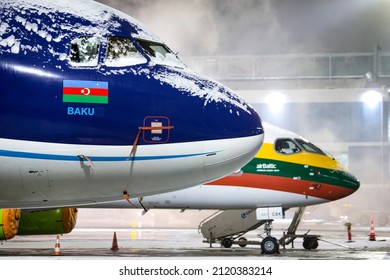 Vilnius\ Lithuania - February 04, 2021. 4K-8888, Airbus A319-115(CJ), AZAL Azerbaijan Airlines.