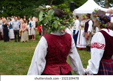 Vilnius, Lithuania , June 2019: Dancing at Rasos festival