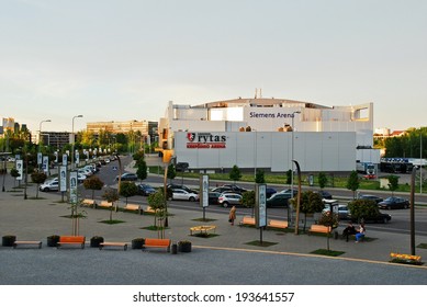 VILNIUS, LITHUANIA - MAY 14 : Vilnius Siemens Arena External View On May 14, 2014, Vilnius, Lithuania. 