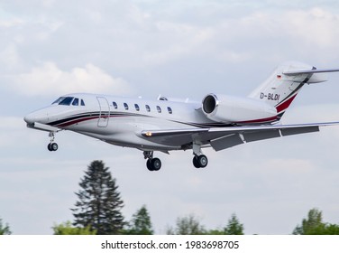 VILNIUS, LITHUANIA - MAY 30, 2021: Private Jet Cessna 750 Citation X D-BLDI At Vilnius Airport. The Cessna Citation X Is An American Business Jet Produced By Cessna And Part Of The Citation Family.