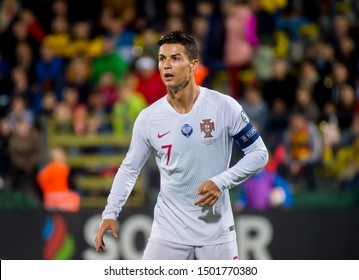 VILNIUS, LITHUANIA - September 10th 2019: Cristiano Ronaldo During A UEFA Euro 2020 Qualifier Between Lithuania And Portugal At LFF Arena.